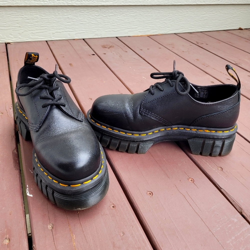 Dr. (Doc) Martens Platform Loafers, Black Women Size 8 US